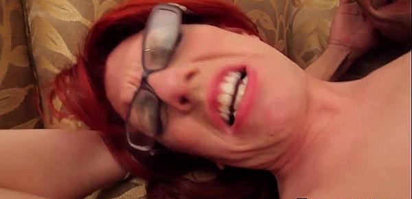  Redhead tgirl in stockings and spex